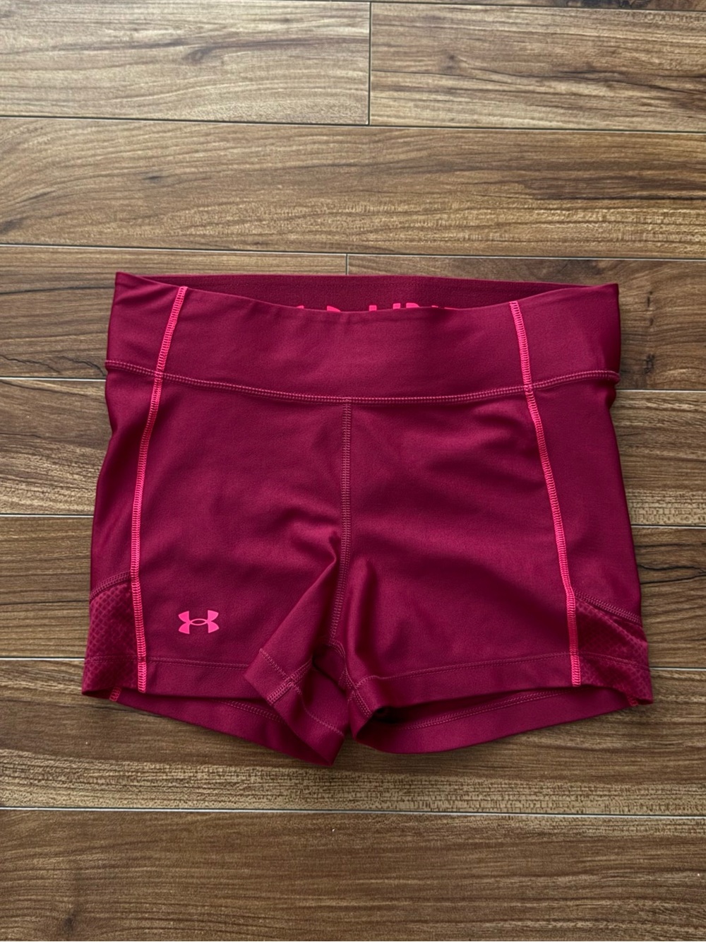 Under Armour Maroon Athletic Volleyball Play Up Compression Shorts Size M
